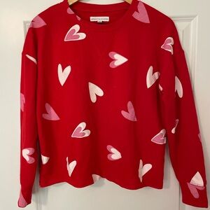 Grayson Threads Red Sweatshirt with Heart Design
